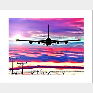 Airplane Landing at Los Angeles Posters and Art